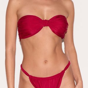 Berry Red Double Strap Bikini Bottoms