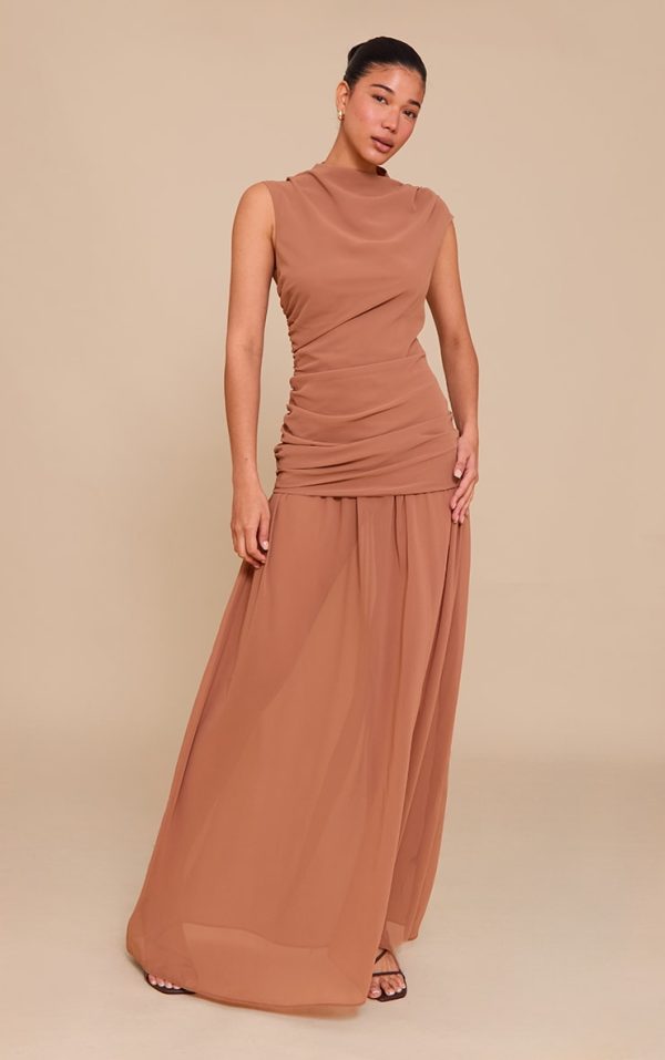 78f9798c02c84a16c4d1ef6415dfb06921d53b00_CNM7934_1_mocha_chiffon_ruched_dropped_waist_sleeveless_maxi_dress