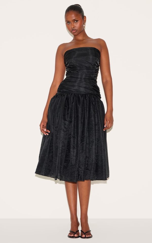 7dbca53d5f3491f06f76629efd507427bd82d49c_CNM2433_1_black_organza_ruched_bodice_midi_dress