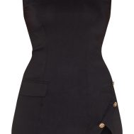 7eeddb9dafebd857079fd2d904a04e14d854ee5e_CNM0743_5_shape_black_stretch_woven_boat_neck_side_split_hammered_button_mini_dress