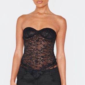 Black Lace Bandeau Corset