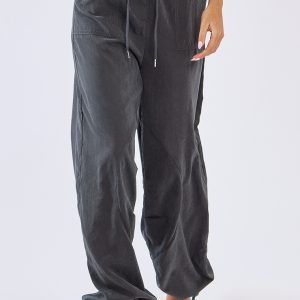 Charcoal Grey Peachskin Tie Cuff Cargo's