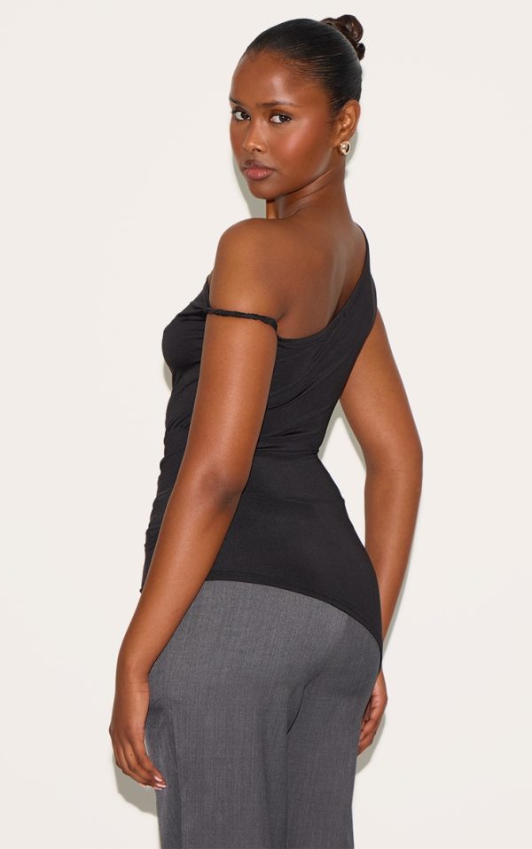 825eb870645edcd3932063840f9dee1ec06e023b_CNM4273_2_black_ruched_detail_asymmetric_slinky_long_top