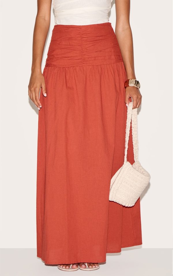845b698f80b4e68f059eb28922ced6d21256c0d6_CNM3429_2_rust_stripe_cotton_ruched_waist_maxi_skirt