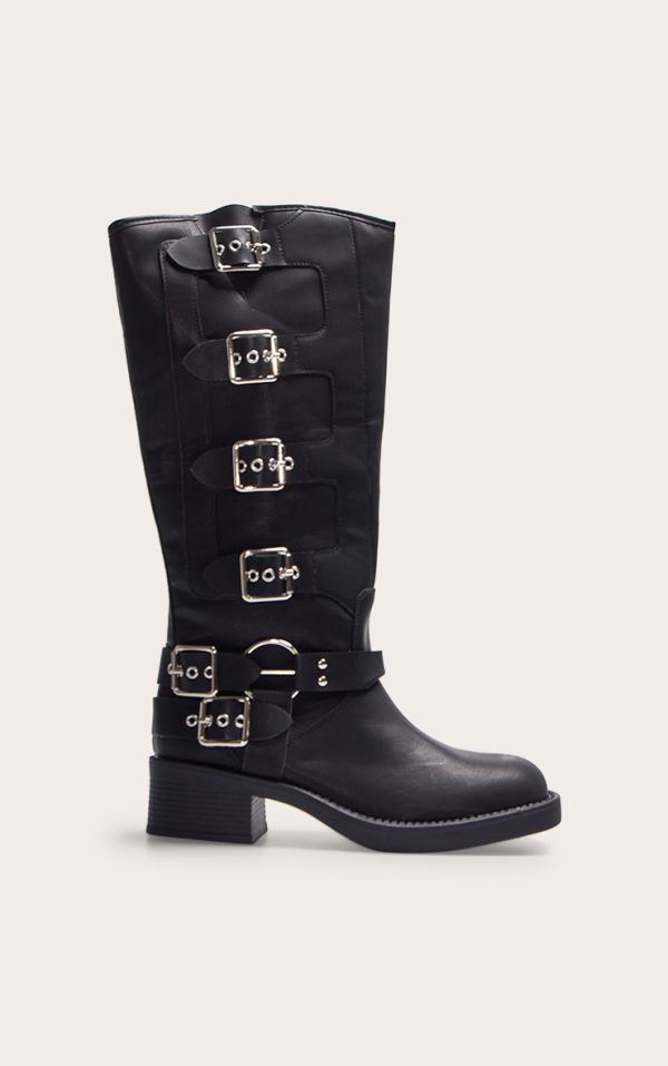 862722a4d75283a8ff66e3c2b9bba2c49203b97c_CNL7574_1_black_pu_round_toe_multi_buckle_harness_knee_high_boots