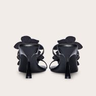 89fe325fc6c10126b001be6efac9c3b73b4e960d_CNL6787_3_black_pu_square_toe_multi_flower_detail_mid_stiletto_heeled_mules