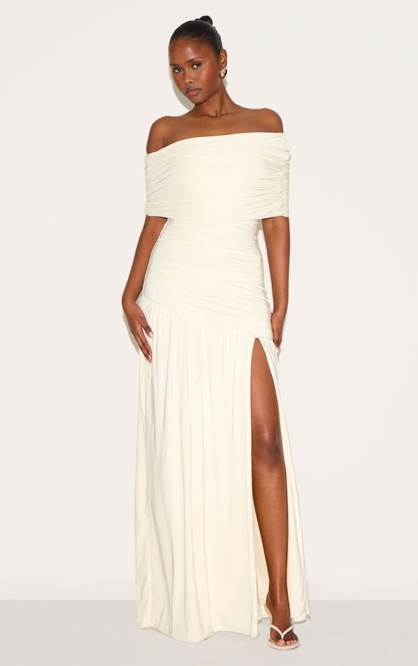 8c20adafaea76fd31de703708b93a1acfdd461c9_CNM8673_1_cream_double_layer_slinky_bardot_one_shoulder_ruched_maxi_dress