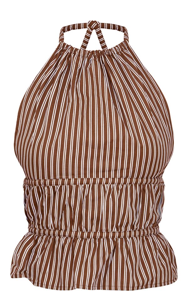 8f3b2a2cb8190442ffc397e6480e4379597c7026_CNM1764_5_brown_stripe_woven_ruched_backless_halterneck_long_top