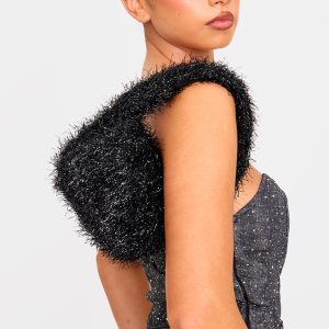 Black Tinsel Mini Handbag