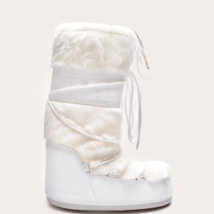 MOON BOOT White Icon Faux Fur