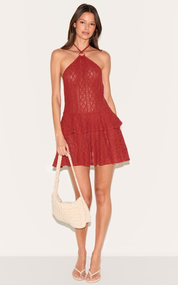 95877009c54916c49d4116e5369f105fcfebd484_CNM0897_3_rust_crochet_halterneck_frill_detail_shift_dress