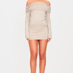Silver Lurex Knit Micro Mini Skirt