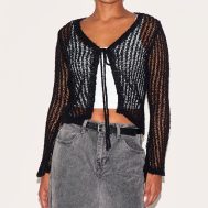 97ee4341e1aad89d02fb4ecbd6a3cf74546613ff_CNL3274_1_black_ladder_knit_sheer_cropped_tie_front_top