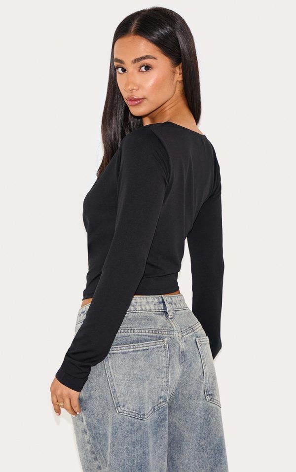 9a70f6de6bce586eb094a9dd7fd196c726306dbf_CNL8389_2_petite_black_slinky_long_sleeve_ruched_side_top