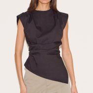 9ab64866c5fc668cf7acf676f3c6e59490d70e88_CNM4279_1_black_woven_shoulder_detail_asymmetric_hem_long_top