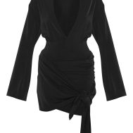 9b17d5b25284a1b8f774e4e8023619a62a15a22b_CNM1583_5_black_woven_plunge_wrap_shirt_dress