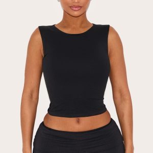 Shape Black Sculpted Longline Racer Top