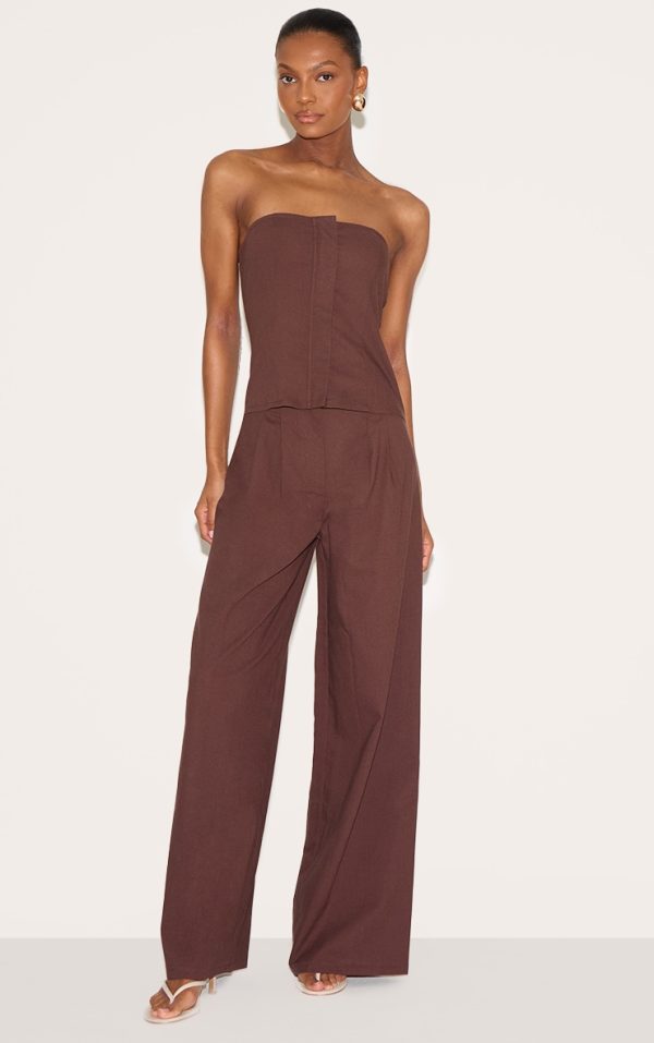 9bd49ea75812042ca4d37602b806e314f91b8287_CNM3527_1_chocolate_linen_blend_tailored_bandeau_wide_leg_jumpsuit