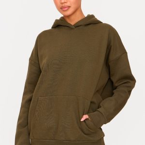 Olive Premium Basic Oversized Sweat Hoodie