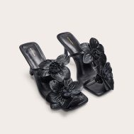 a3effc9c18bdce018b7b306887b46255e7ba8931_CNL6787_2_black_pu_square_toe_multi_flower_detail_mid_stiletto_heeled_mules