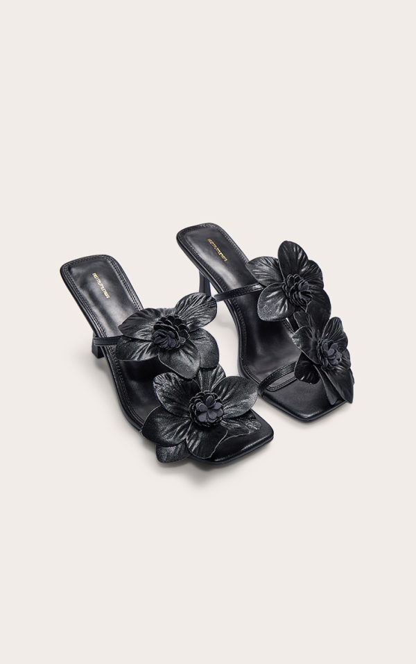 a3effc9c18bdce018b7b306887b46255e7ba8931_CNL6787_2_black_pu_square_toe_multi_flower_detail_mid_stiletto_heeled_mules