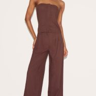 a54aac97b8cc379f973f3d14315f1dcbb010b298_CNM3527_3_chocolate_linen_blend_tailored_bandeau_wide_leg_jumpsuit