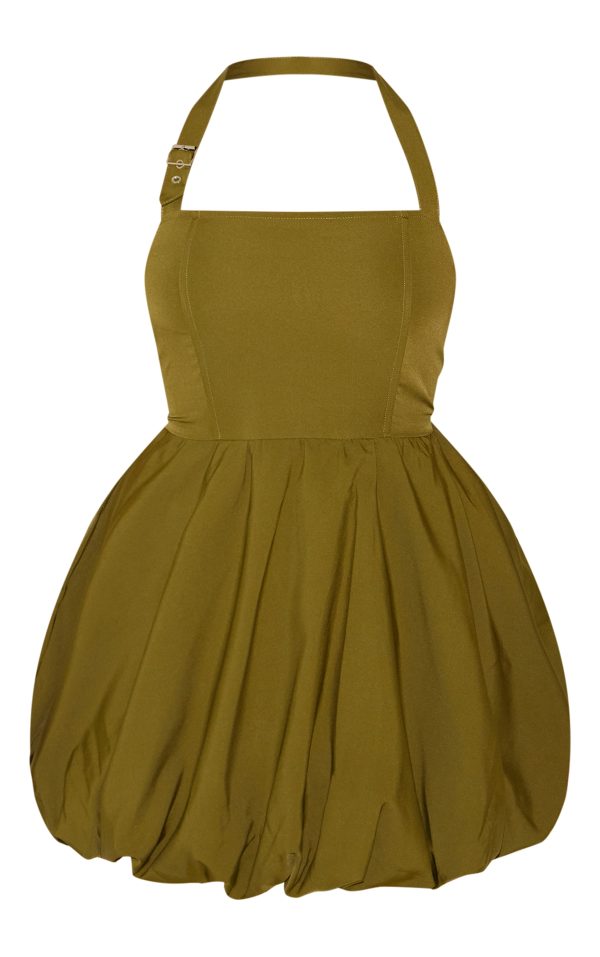 a6c832b4b66dbff30296a3286493248e5ae3d5f0_CNK0123_5_plus_khaki_buckle_detail_halterneck_puffball_mini_dress