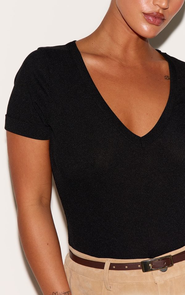 bc79d63a3facbcbb3af4f79dc50c9164d1d1acf5_CLR9833_4_plus_black_ribbed_plunge_short_sleeve_bodysuit