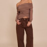 bd72e28e139b04d0c6d88425028f9e20544e1153_CNN0206_3_mushroom_stretch_chiffon_ruching_bardot_detail_long_sleeve_top