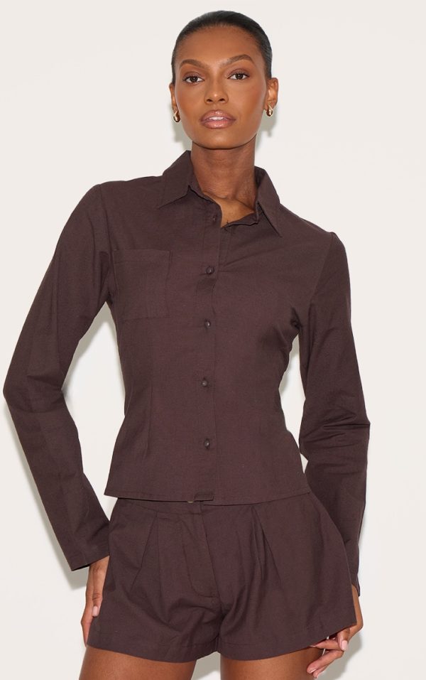 be4a5fe6412166722676b60baa435577d8c875a5_CNM3195_1_chocolate_button_up_fitted_shirt
