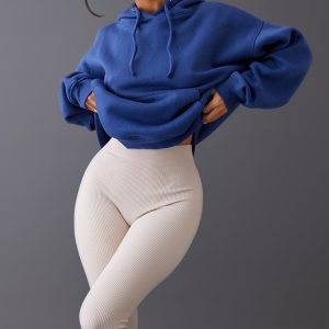 Petite Navy Oversized Basic Hoodie