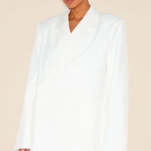 White Tailored Woven Blazer