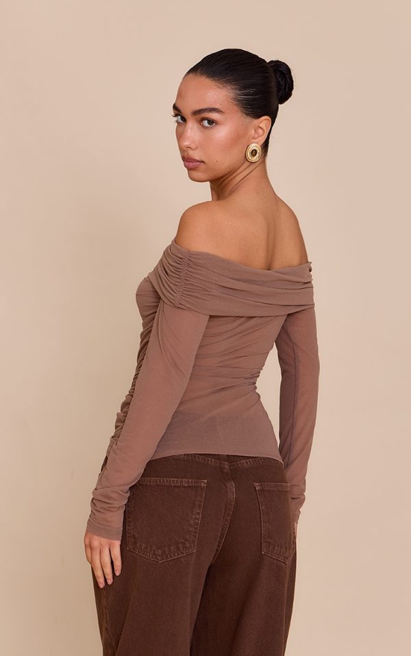 c1e2c0036d2a34907a7fa54001967e0ec6f983ce_CNN0206_2_mushroom_stretch_chiffon_ruching_bardot_detail_long_sleeve_top