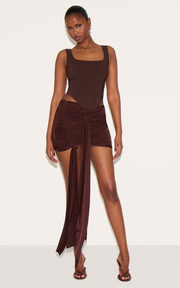 c64961e2269572a4d5e1de57579317e9bab0706b_CNM7958_5_chocolate_double_layer_slinky_knot_detail_mini_skirt