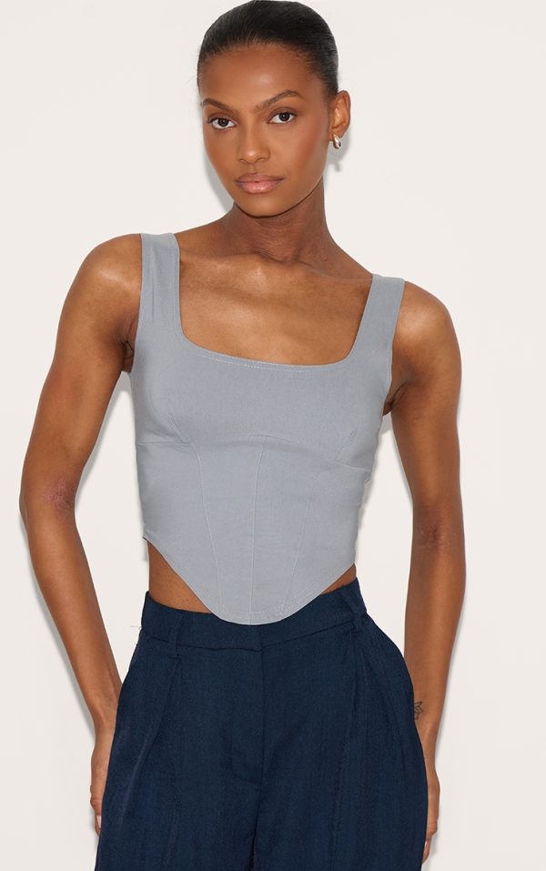 c70ae6208e3b3293c1b117e803abb0dcd7eaaa78_CNM6510_1_light_grey_stretch_woven_square_neck_corset_top