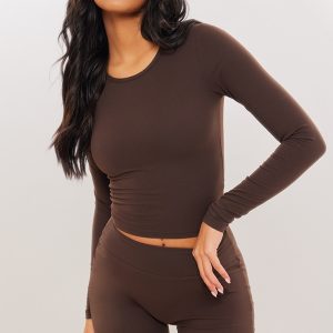 Tall Coffee Contour Sculpt Long Sleeve Top