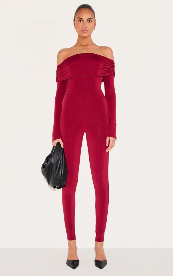 ca11e717e1d58ff00ffa900605101dcac177e9cd_CNM3126_1_burgundy_double_layer_slinky_bardot_straight_leg_jumpsuit