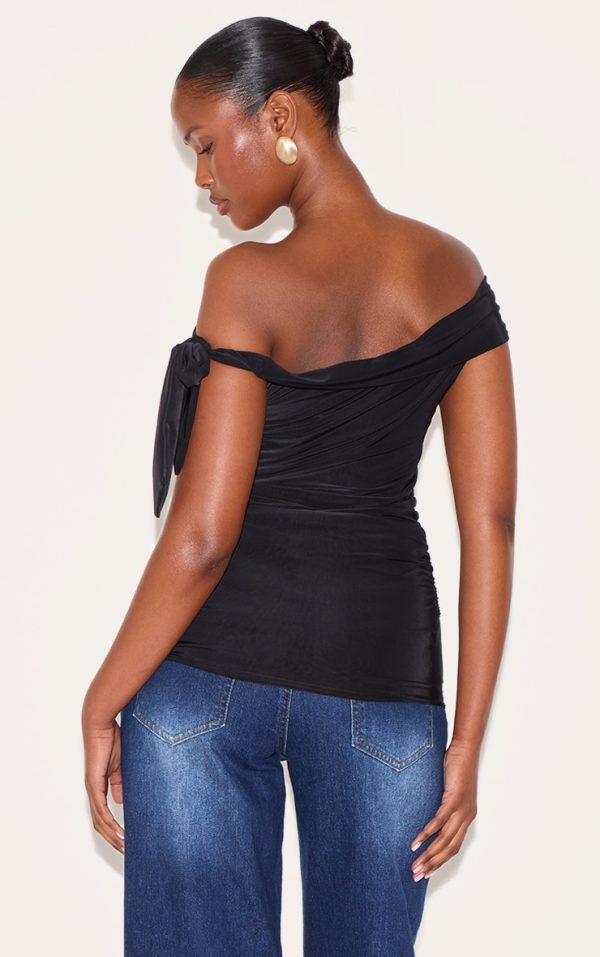cab2ef18b21524a6a26c8e2865d350d2dbecbeea_CNM5827_2_black_double_layer_slinky_tie_shoulder_bardot_long_top