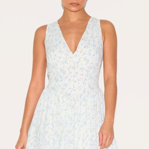 Petite White Floral Detail Mini Shift Dress