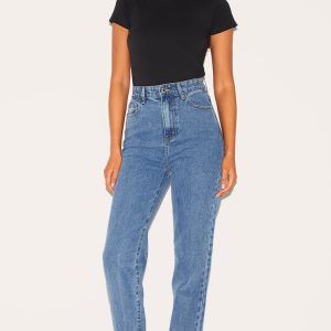 Tall Vintage Wash High Waist Split Hem Jeans