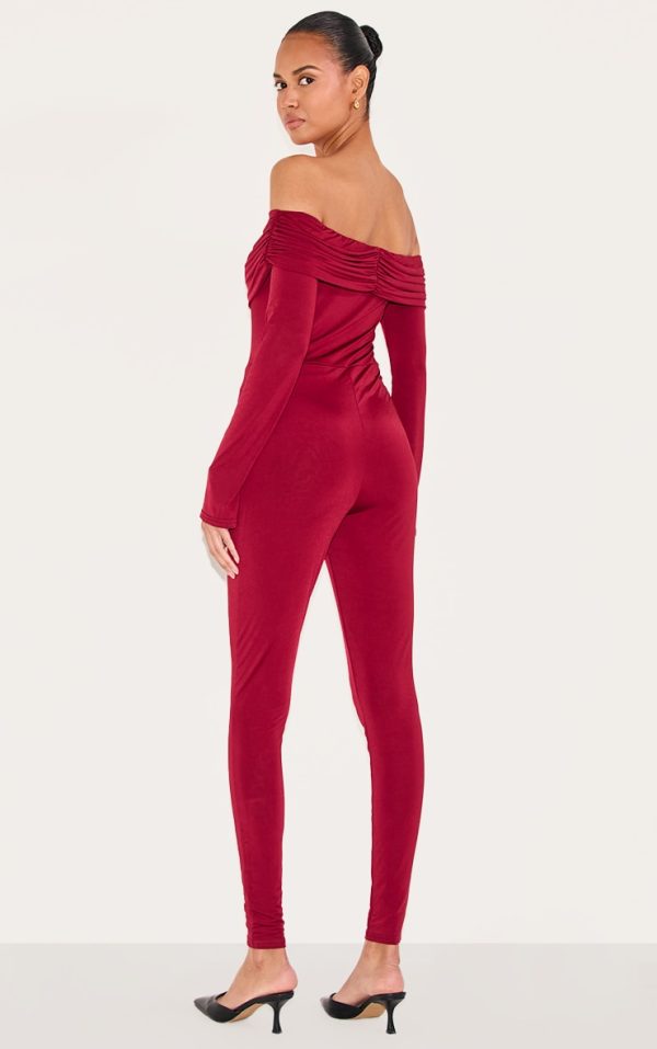 cf16511d3bea9a129a9c30727d31c0a473793dca_CNM3126_2_burgundy_double_layer_slinky_bardot_straight_leg_jumpsuit