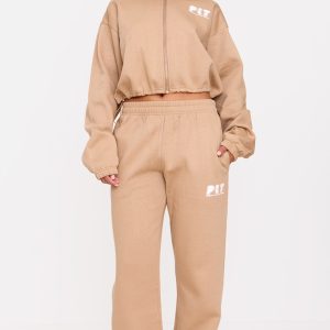 PRETTYLITTLETHING Taupe Oversized Cuffed Joggers