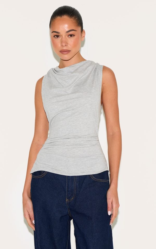 fe35bc93f870b7d1d9064a8326ed815532952fb6_CNM4290_1_grey_marl_cotton_ruched_waist_sleeveless_top
